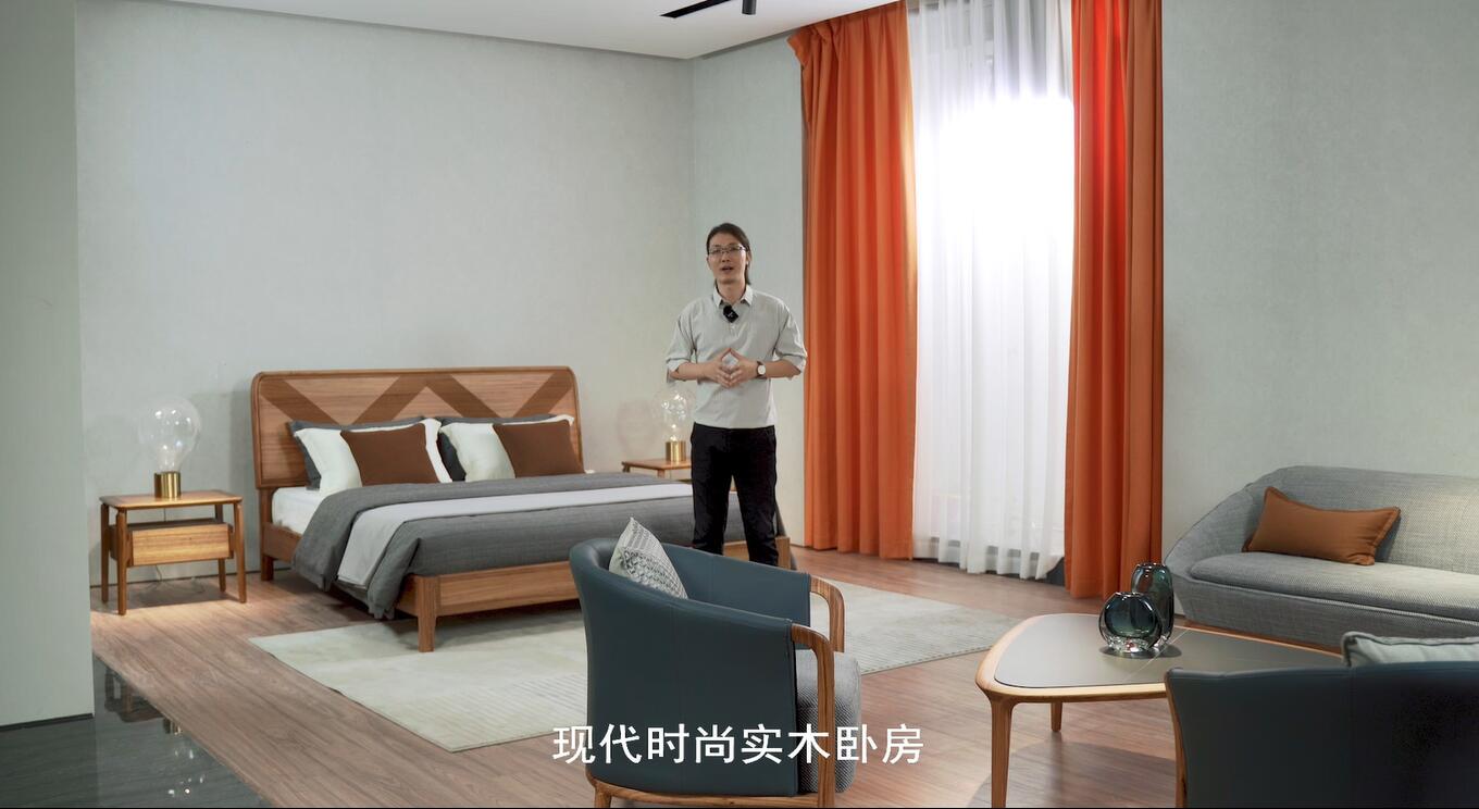 現代時尚實木臥房