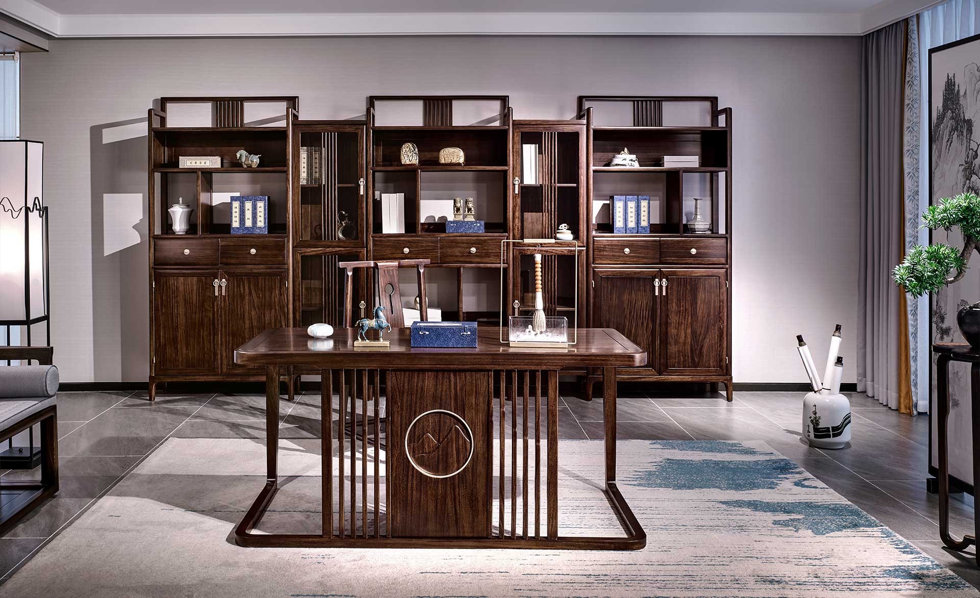 遠容新中式書房空間效果