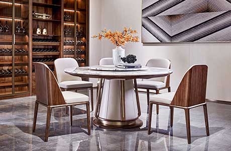 疏影-現代簡奢 餐廳空間-童話森林胡桃K實木家具