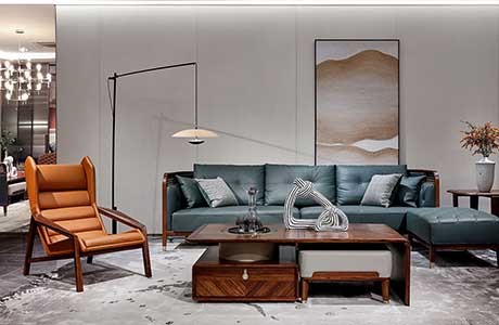 滿庭-現代簡奢 客廳空間-童話森林胡桃K烏金木實木家具