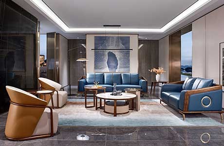 藍山-現代簡奢 客廳空間-童話森林胡桃K烏金木實木家具