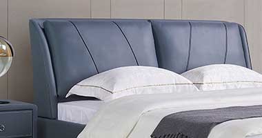 童話森林真皮床現代簡約高回彈主臥雙人皮藝婚床頭層牛皮床